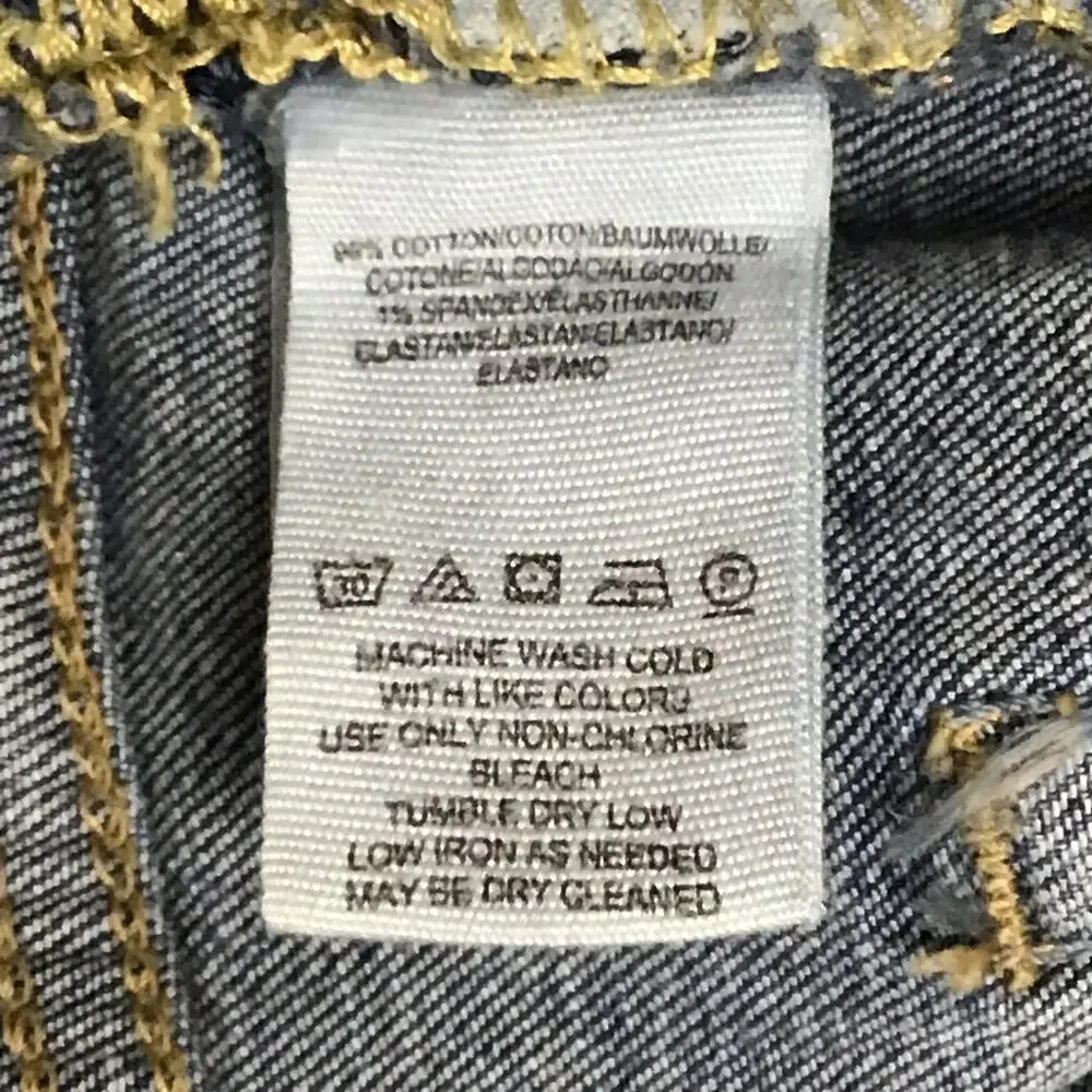 FREE PEOPLE Jeans Busted Knee Stretch Dark Blue Wash Skinny Ankle Crop sz 31 - Picture 9 of 11